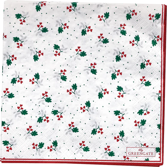 Greengate Paper Napkin / Papierserviette Joselyn white 20 Stk.