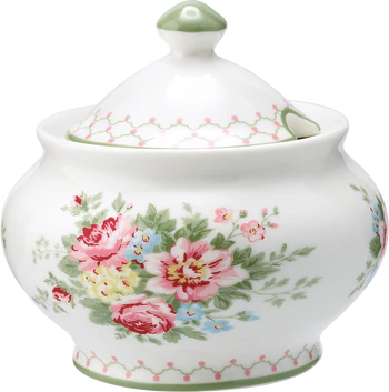 Greengate Sugar pot / Zuckerdose Aurelia white