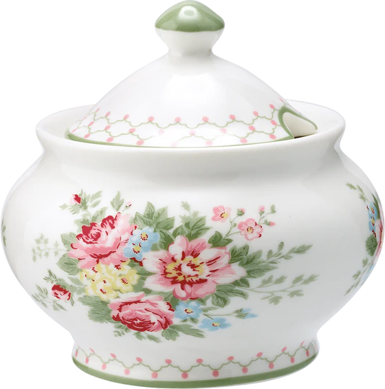 Greengate Sugar pot / Zuckerdose Aurelia white