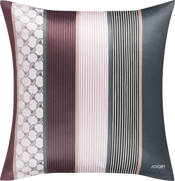 JOOP! Kissen Cornflower Stripes Deep Wine – Elegantes Comfort-Satin-Design