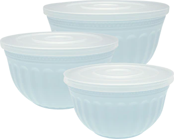 Greengate 3er Set Aufbewahrungsdose mit Deckel / Plastic Bowl w/lid Alice pale blue