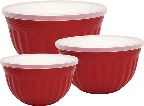 Greengate 3er Set Aufbewahrungsdose mit Deckel / Plastic Bowl w/lid Alice red