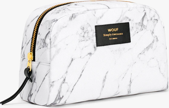 Wouf White Marble Big Beauty Bag