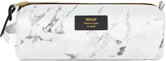 Wouf White Marble Hearts School Pencil Case