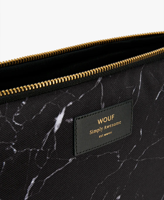 Wouf Black Marble Laptop Sleeve 15´´