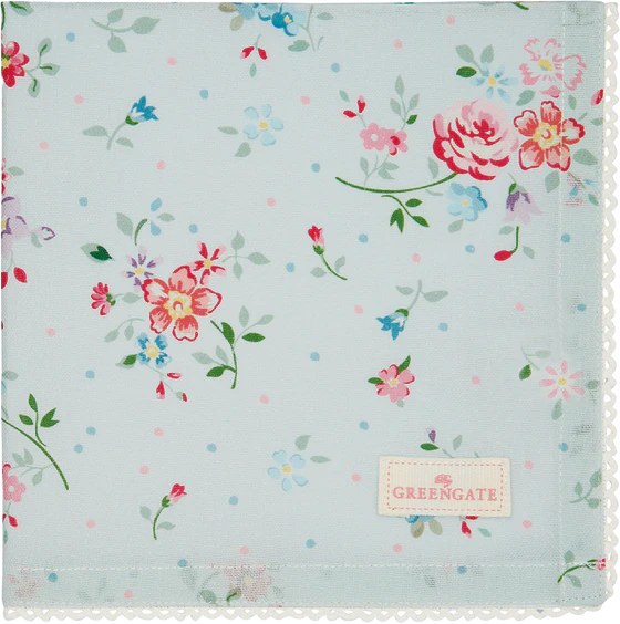 Greengate Stoffserviette mit Spitze Belle Pale Blue