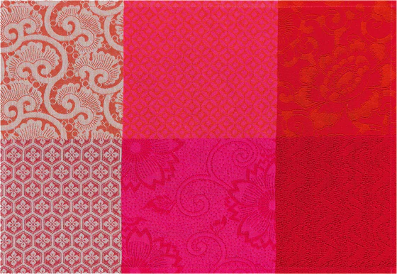 Le Jacquard Francais FLEURS DE KYOTO Cherry Tischset beschichtet