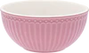 Greengate Müslischale Alice in Dusty Rose – Hochwertige Porzellan-Müslischale, 14 cm Durchmesser, 7 cm Höhe, spülmaschinen- & mikrowellengeeignet
