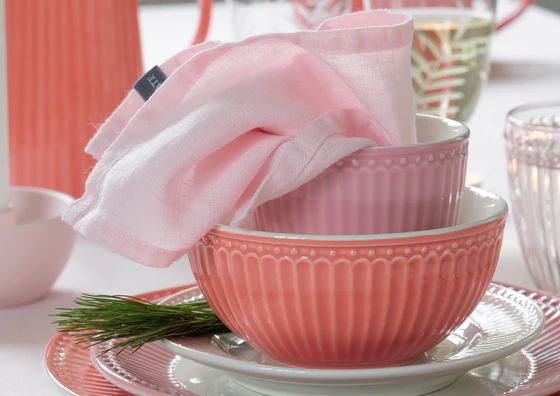 Greengate Müslischale Alice in Dusty Rose – Hochwertige Porzellan-Müslischale, 14 cm Durchmesser, 7 cm Höhe, spülmaschinen- & mikrowellengeeignet