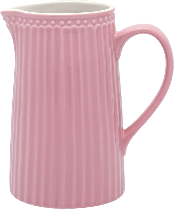 Greengate Kanne Alice | Zeitloser Keramikkrug in dusty rose 1 Liter | Hochwertiger Jug