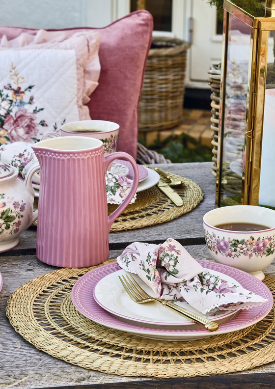 Greengate Kanne Alice | Zeitloser Keramikkrug in dusty rose 1 Liter | Hochwertiger Jug
