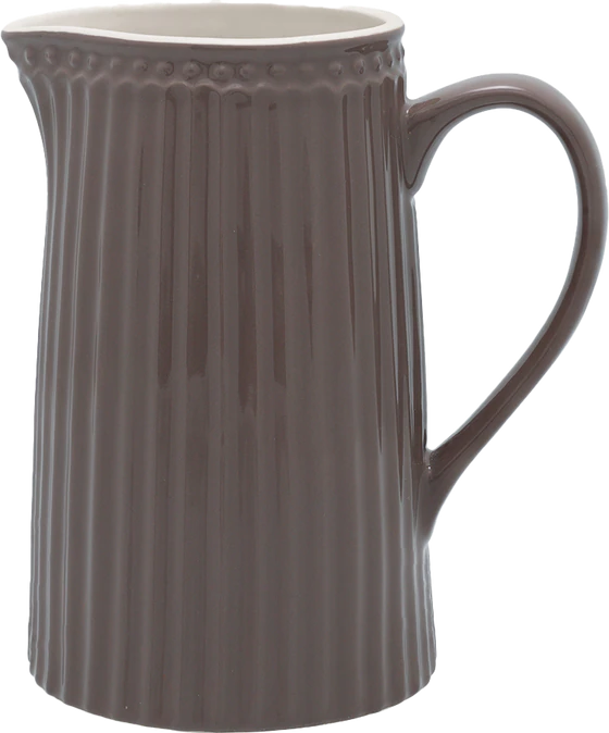 Greengate Kanne Alice | Zeitloser Keramikkrug in dark chocolate 1 Liter | Hochwertiger Jug