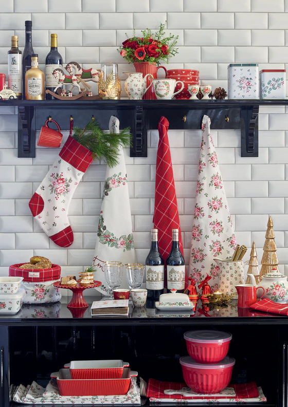 Greengate Dishes Alice Red rectangular set of 2