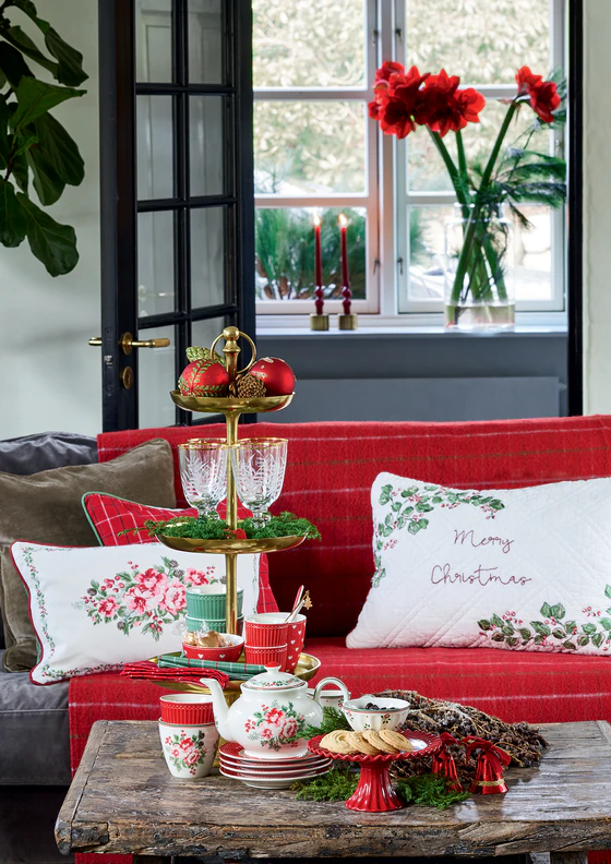 Greengate MERRY CHRISTMAS White Cushion / Kissen  