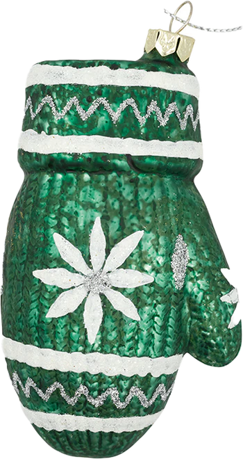 Greengate MITTEN SNOWFLAKE Dark Green Large Weihnachtskugel