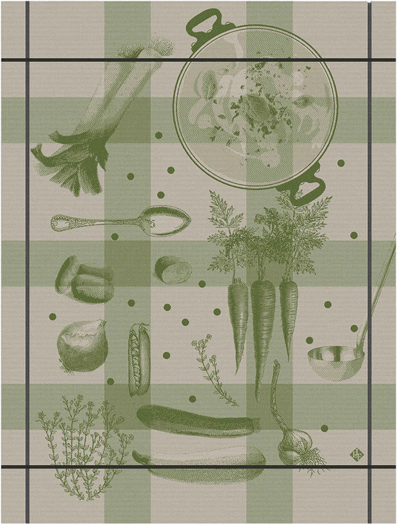 Le Jacquard Francais Légumes au potager Green / Pois Geschirrtuch