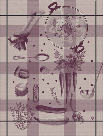Le Jacquard Francais Légumes en potager Purple / Betterave  Geschirrtuch