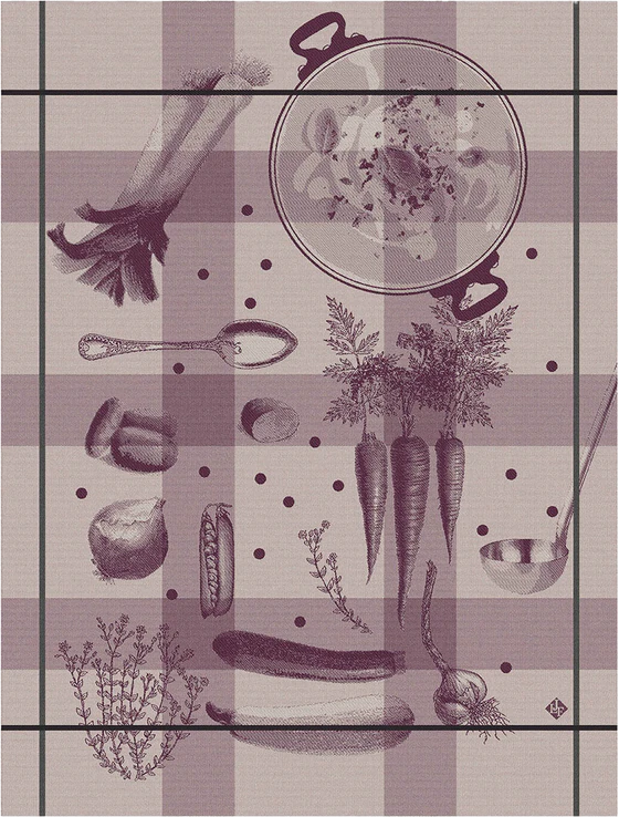Le Jacquard Francais Légumes en potager Purple / Betterave  Geschirrtuch