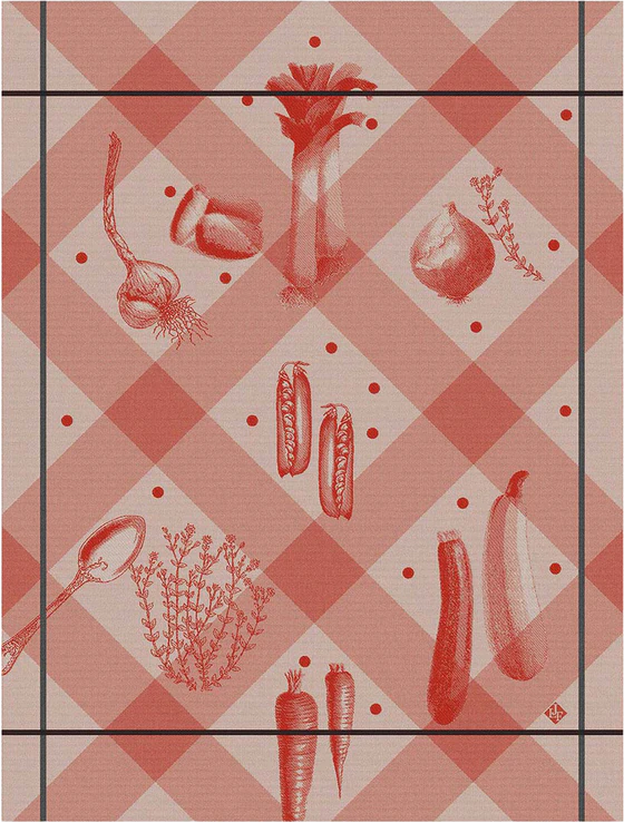 Le Jacquard Francais Légumes au jardin Red / Tomate Geschirrtuch