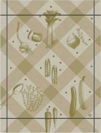 Le Jacquard Francais Légumes au jardin Beige / Asperge Geschirrtuch