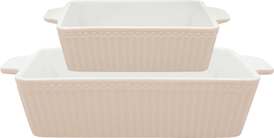 Greengate Alice Creamy fudge  Auflaufform 2er Set - small