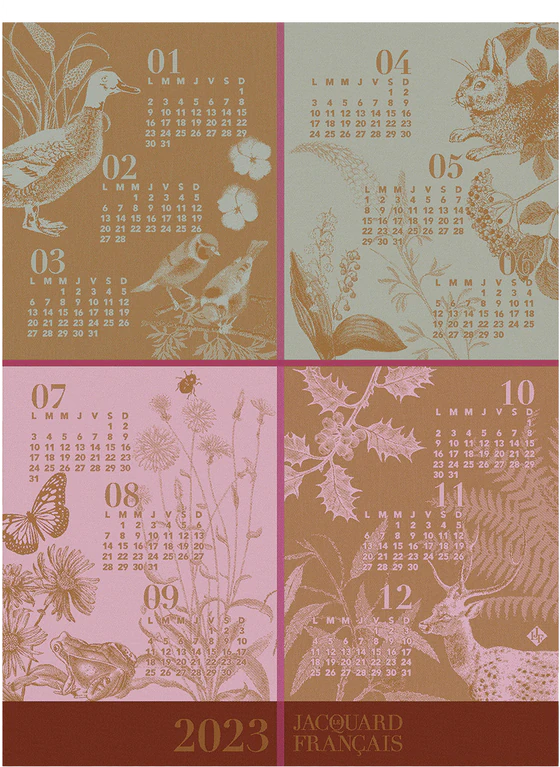 Le Jacquard Francais CALENDRIER 2023 Quatre Saisons Geschirrtuch - Limited Edition