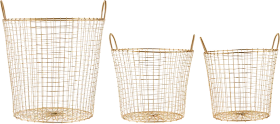 House Doctor Körbe, Wire Messing 3er Set