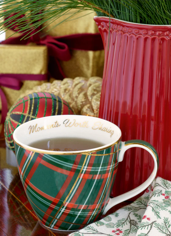 Greengate Dagmar check Green Tasse