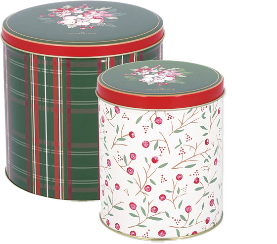 Greengate Dagmar check Green Dose 2er Set