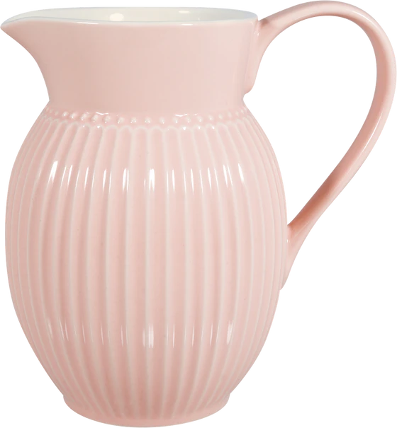 Greengate Jug Alice | Zeitlose Kanne in Pale Pink | Hochwertiger Keramikkrug