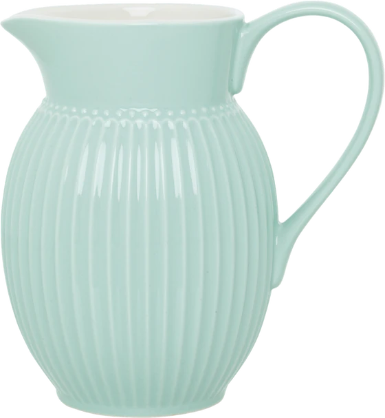 Greengate Jug Alice | Zeitlose Kanne in Cool Mint | Hochwertiger Keramikkrug