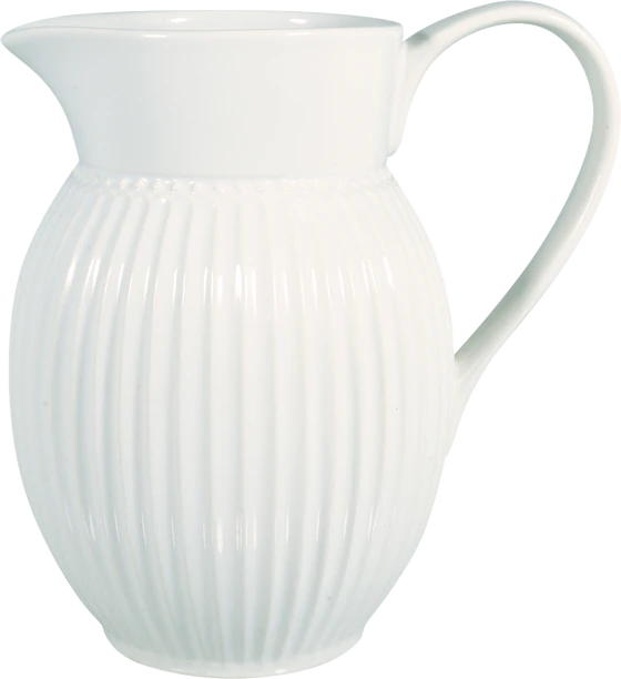Greengate Jug Alice White | Zeitlose Kanne in weiß | Hochwertiger Keramikkrug