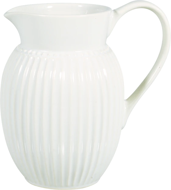 Greengate Jug Alice White | Zeitlose Kanne in weiß | Hochwertiger Keramikkrug
