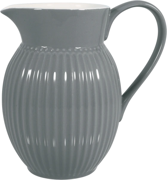Greengate Jug Alice | Zeitlose Kanne in Stone Grey | Hochwertiger Keramikkrug