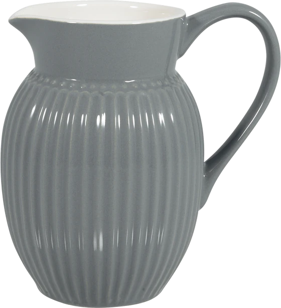 Greengate Jug Alice | Zeitlose Kanne in Stone Grey | Hochwertiger Keramikkrug