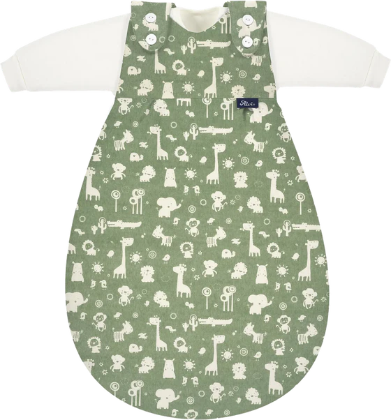 ALVI® Baby-Mäxchen Außensack - Granite Animals | Mitwachsender Babyschlafsack 2,5 TOG