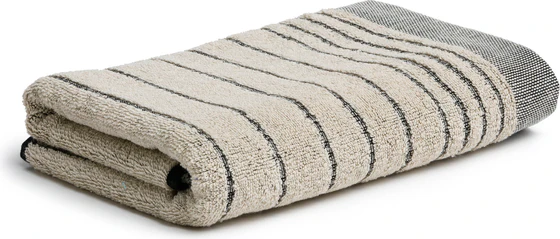 MÖVE Eden Hand- und Duschtuch im Querstreifen Design mit umgelegtem Saum. Luxuriös, saugfähig & nachhaltig aus der Möve Home Spa Collection