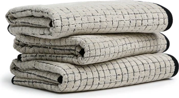 Möve Eden Home Spa Collection – Design Kästchenstruktur in Velours aus 90% Baumwolle und 10% Leinen