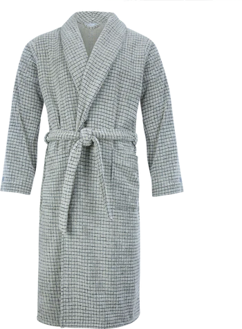 Möve Eden Schalkragenmantel mit Kästchenstruktur in Velour – Luxuriöser Unisex-Bademantel mit Kästchen