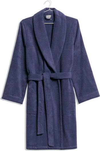 Möve Damen Schalkragenmantel 2-7998 – Leichter, Flauschiger Baumwoll-Bademantel