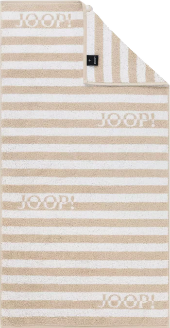 JOOP! Split Stripes 1713-36 in Natur – Extraflauschiges Walkfrottier mit elegantem Streifenmuster
