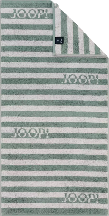 JOOP! Split Stripes 1713-47 in Pinie – Extraflauschiges Walkfrottier mit stilvollem Streifenmuster