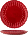Bloomingville Latina Teller – Großer Steinzeug-Teller in Rot mit gewelltem Rand (27 cm)