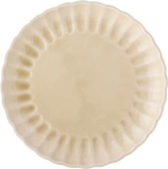 Bloomingville Latina Teller – Großer Steinzeug-Teller in Natur mit gewelltem Rand (27 cm)