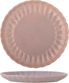 Bloomingville Latina Teller – Großer Steinzeug-Teller in Rosa mit gewelltem Rand (27 cm)