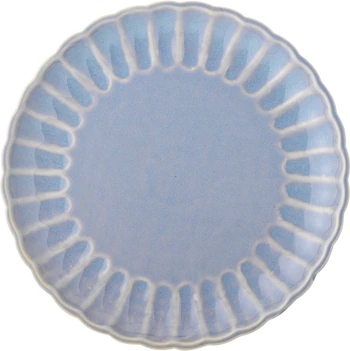 Bloomingville Latina Teller – Großer Steinzeug-Teller in Hellblau mit gewelltem Rand (27 cm)