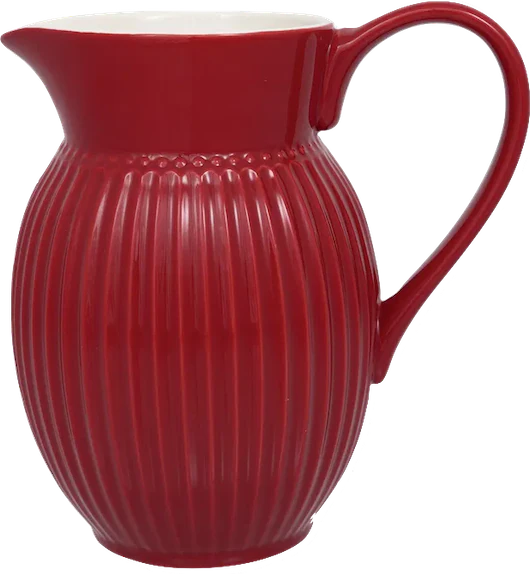 GreenGate Alice Krug | Jug 1,5 L (Claret Red) – Eleganter Steingut-Krug in Dunkelrot