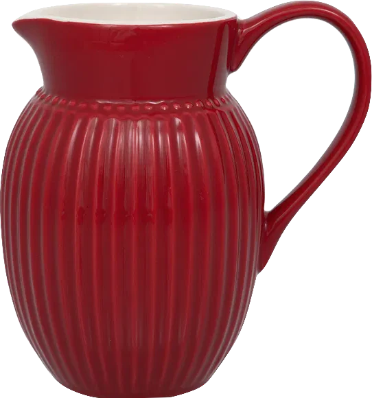 GreenGate Alice Krug | Jug 1,5 L (Claret Red) – Eleganter Steingut-Krug in Dunkelrot