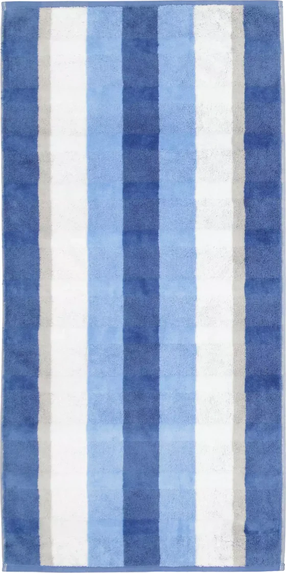 Cawö Frottiertücher Noblesse Stripe 1087 Saphir – Edle Handtücher aus 100 % Baumwolle
