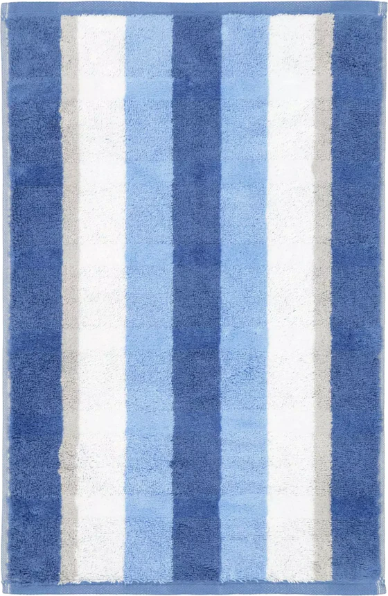 Cawö Frottiertücher Noblesse Stripe 1087 Saphir – Edle Handtücher aus 100 % Baumwolle